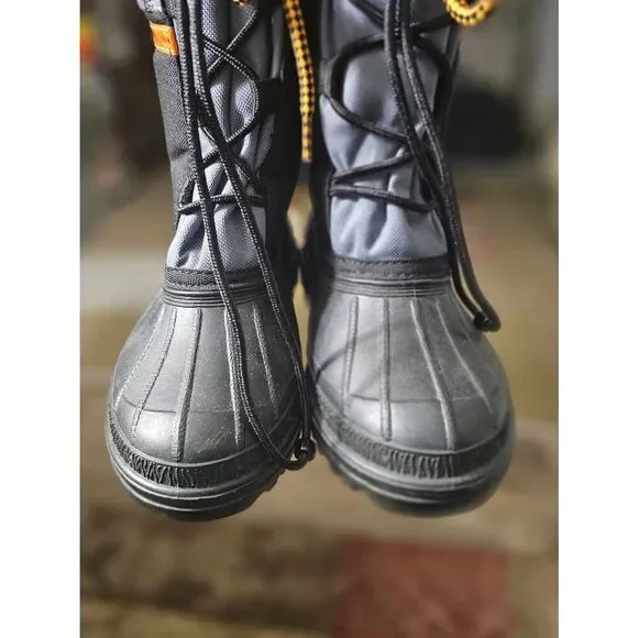 Snow Prince Rubber Boots Cinch Secure Closure Inner Bootie Unisex Kids Size 1 - Picture 2 of 11